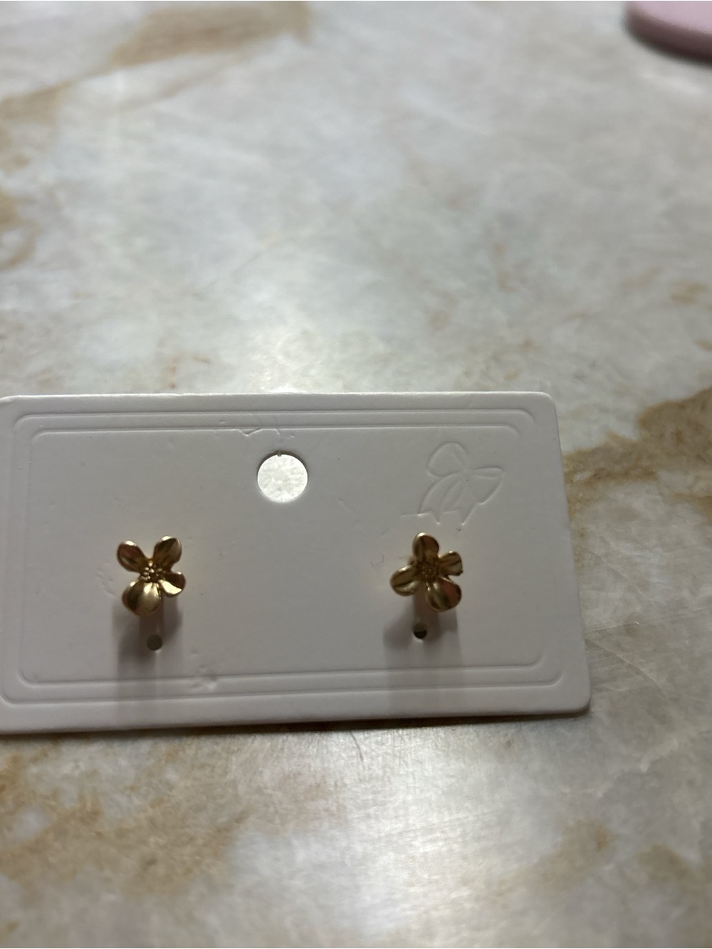 Gold Floral Stud Earrings - Elegant Four-Petal Design